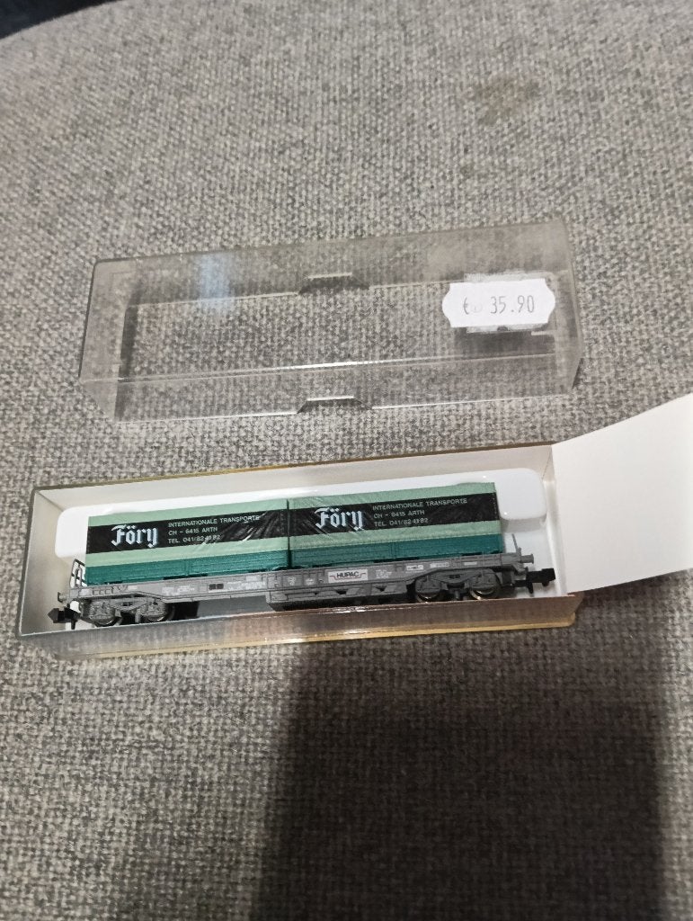 Roco 25306 Föry SBB containerwagen N-spoor, Hobby en Vrije tijd, Gelijkstroom, Wagon, Ophalen of Verzenden, Zo goed als nieuw