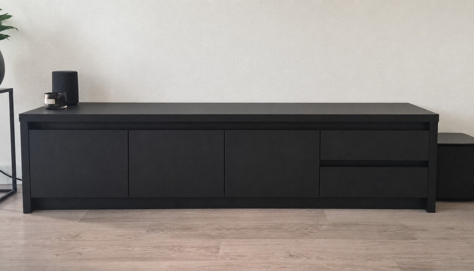 Maxfurn TV-Meubel Milanello (Lamulux zwart) – 2,5 jaar oud, Ophalen, Overige materialen, 150 tot 200 cm, Minder dan 100 cm