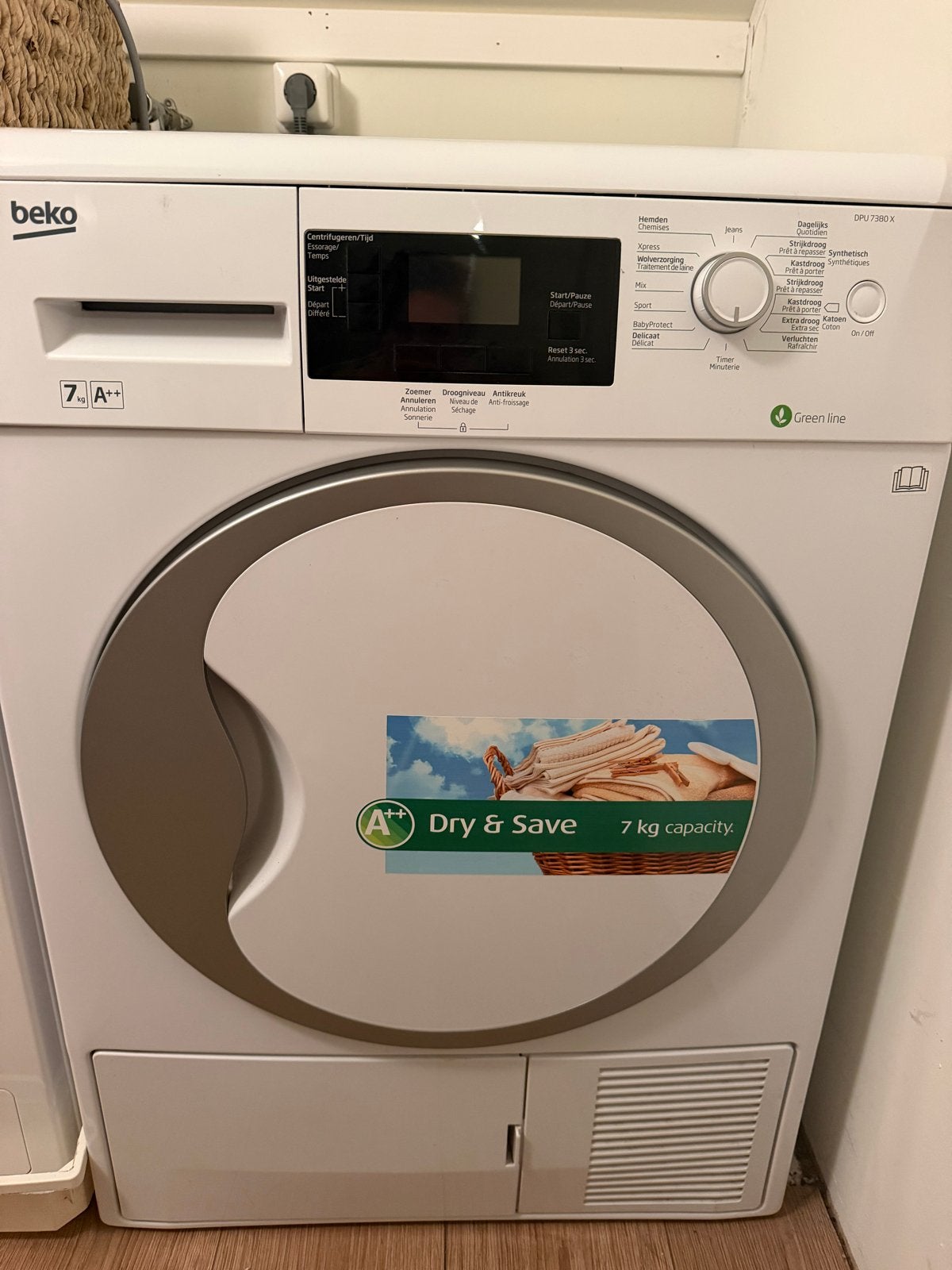 Beko DPU 7380 X warmtepompdroger 7 kg A++ – werkend, Witgoed en Apparatuur, Ophalen, 6 tot 8 kg, Gebruikt, Anti-kreukfase
