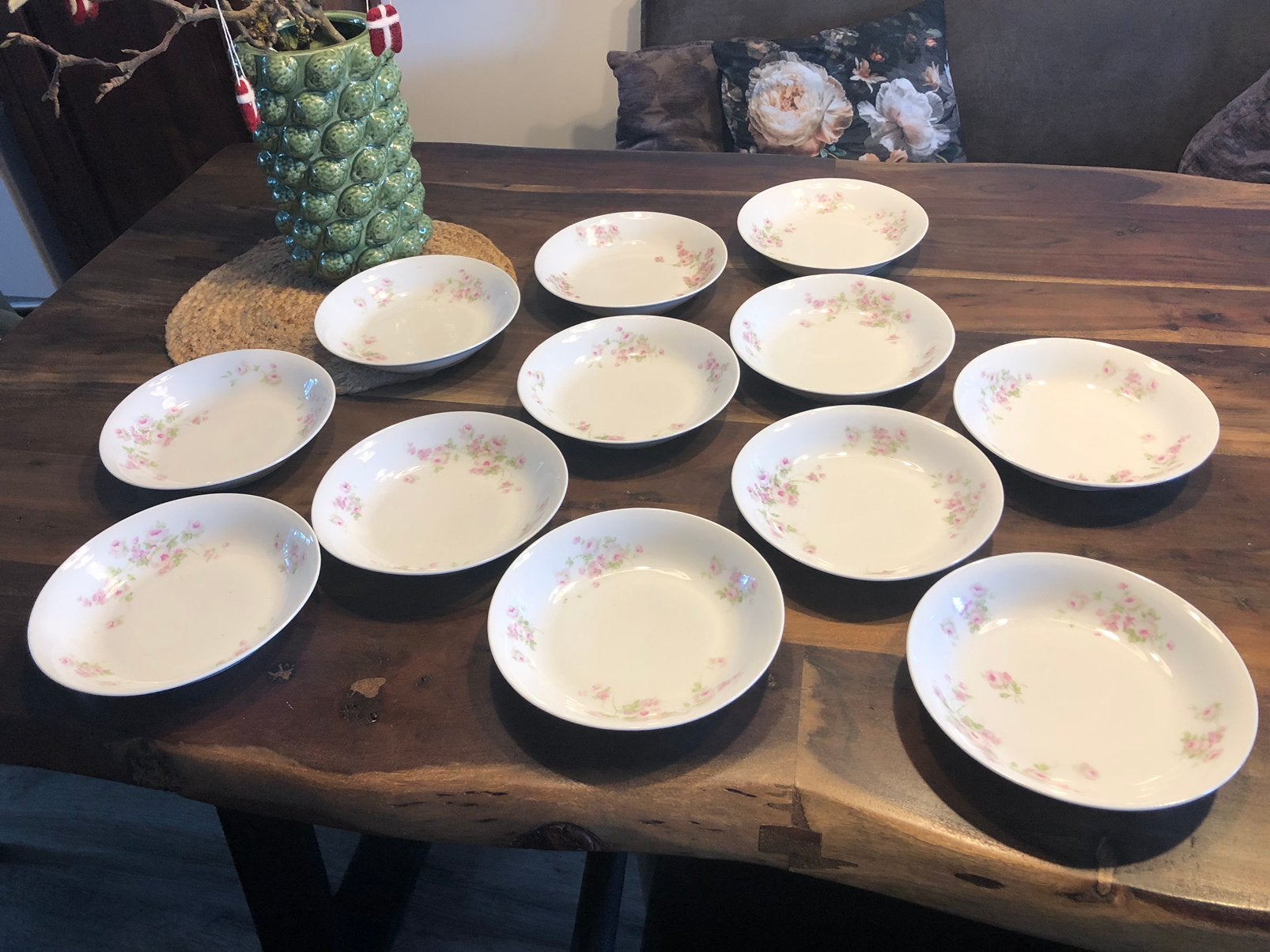 💝 12x Antiek BROCANTE KARLSBAD ROZEN pastabord - €7,50 p.st, Ophalen of Verzenden