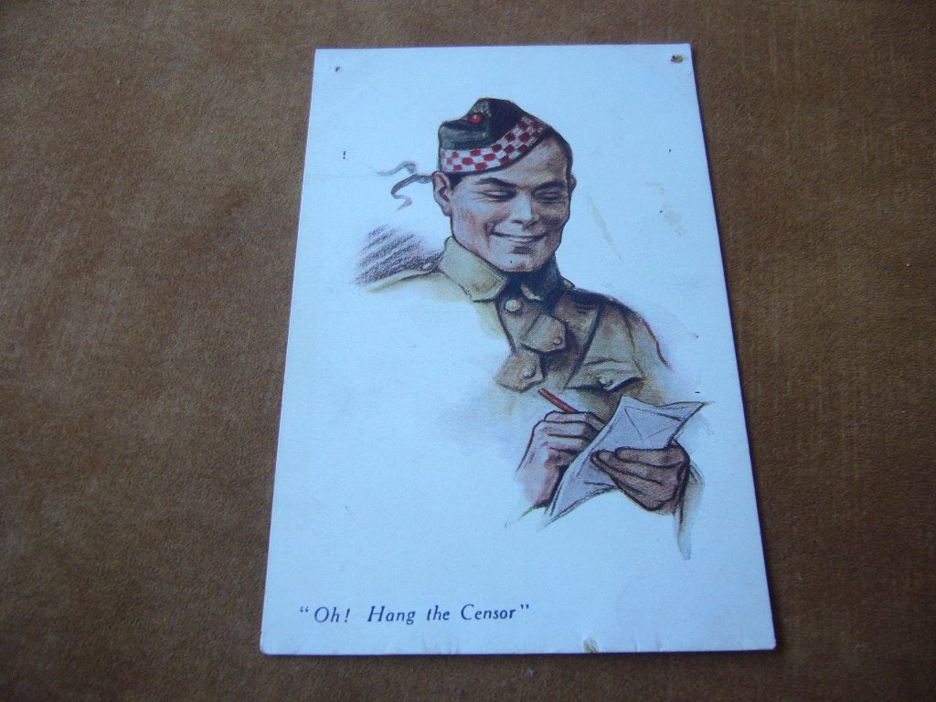 SOLDAAT  =  =  OH HANG THE CENSOR - POST CARD, Verzenden, 1920 tot 1940, Ongelopen, Overige thema's