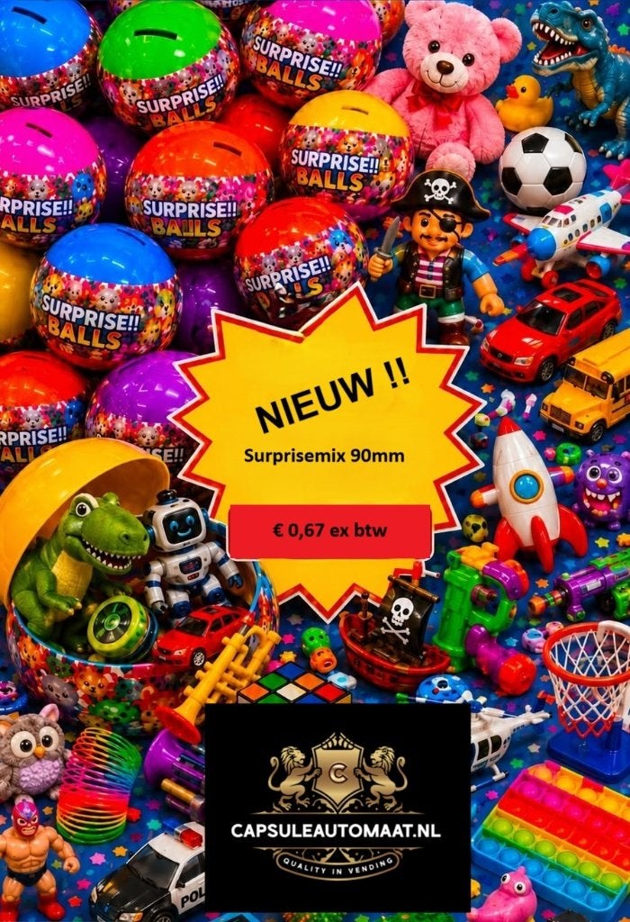 Nieuwste Surprise Capsules 90mm - Vanaf 100 Stuks, Nieuw, Ophalen of Verzenden, Nb, Nb