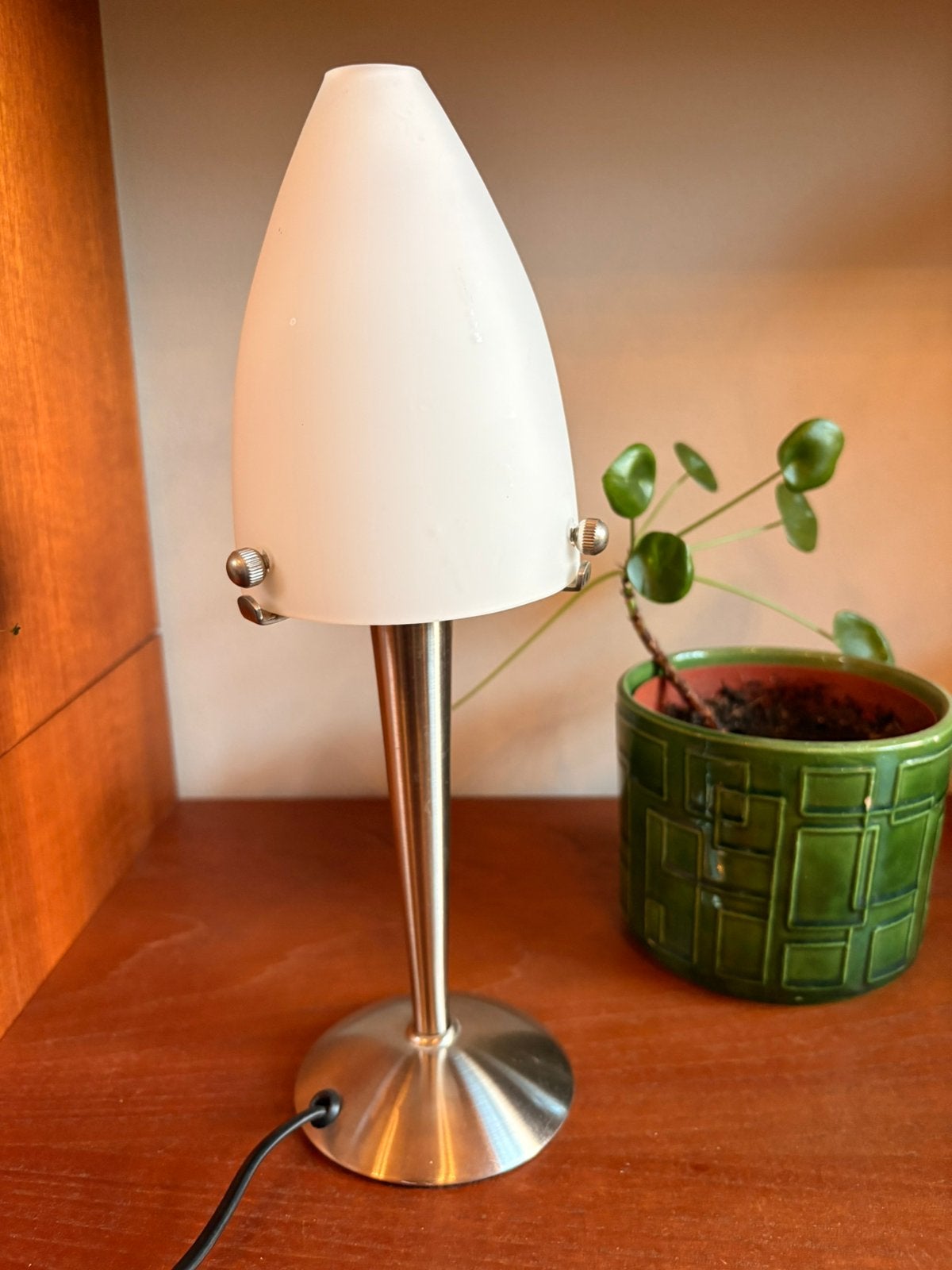 Trio Leuchten tafellamp / mushroom lamp mat glas, Gebruikt, Ophalen of Verzenden, Glas, Vintage, retro, spage age