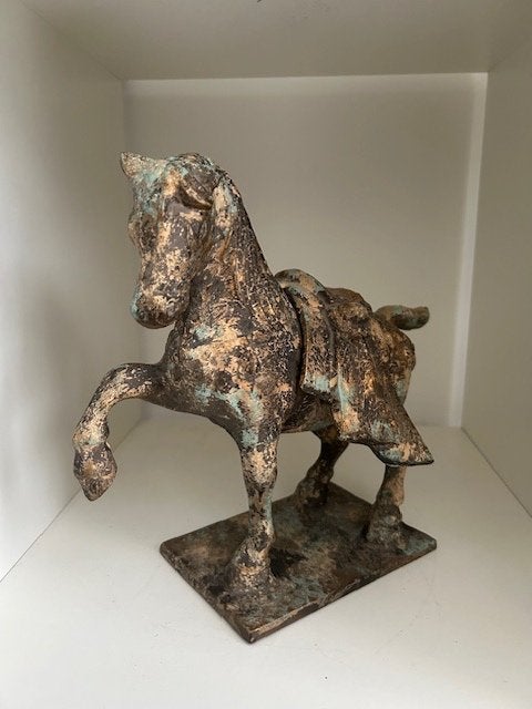 Vintage gietijzeren Paard, Ophalen, Brons