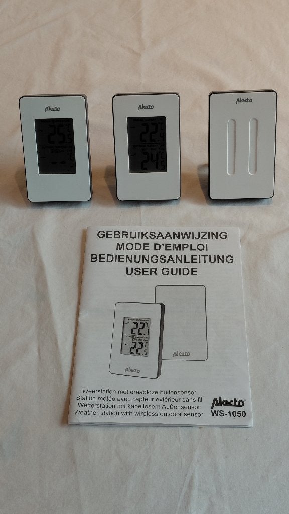 Binnen/buitenthermometer Alecto WS-1050, Ophalen of Verzenden, Zo goed als nieuw, Weerstation