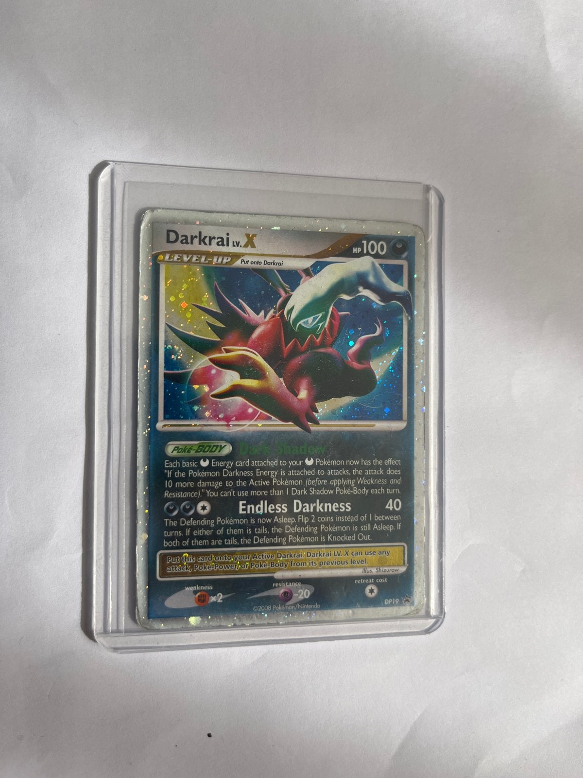 Pokemon Kaart Darkrai LV.X DP19 Promo, Ophalen of Verzenden, Zo goed als nieuw, Losse kaart, Foil