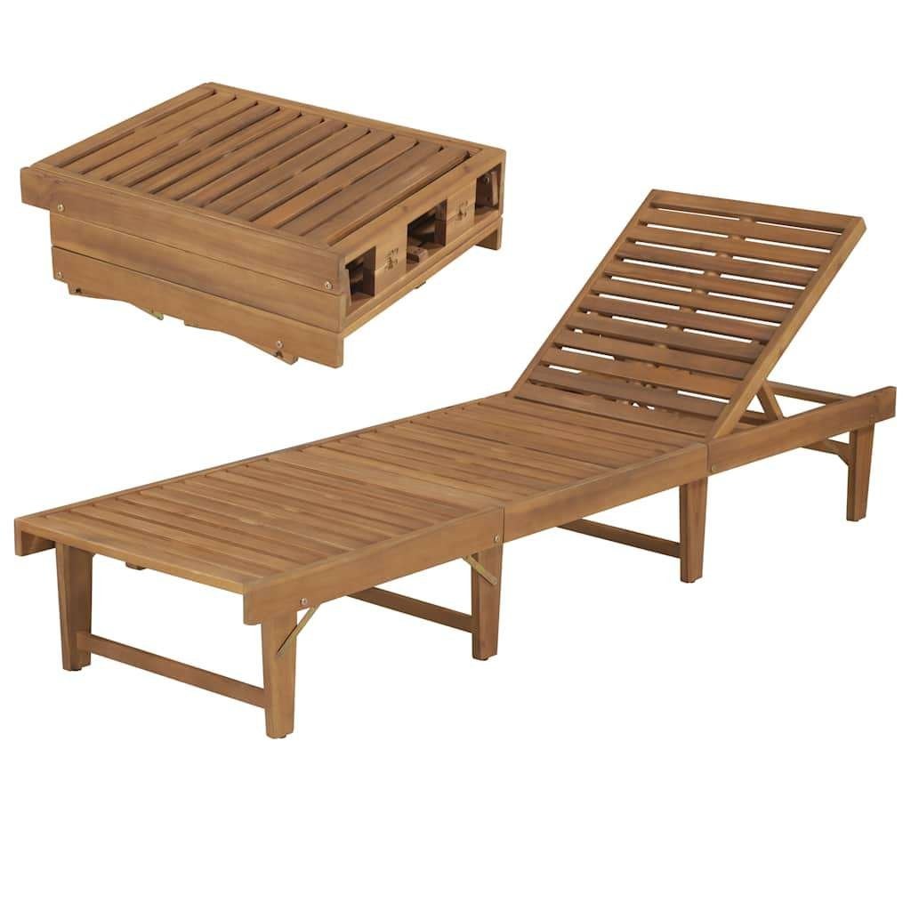 Ligstoel tuinstoel ligbed hardhout hout GRATIS VERZENDING!, Verzenden, Nieuw, Nvt, Inklapbaar
