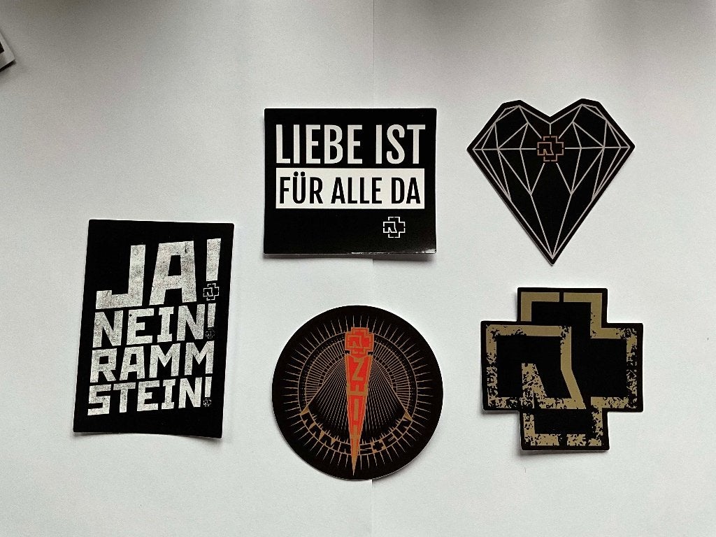 5 verschillende sticker van Rammstein, Nieuw, Ophalen of Verzenden, Foto of Kaart, REGINA