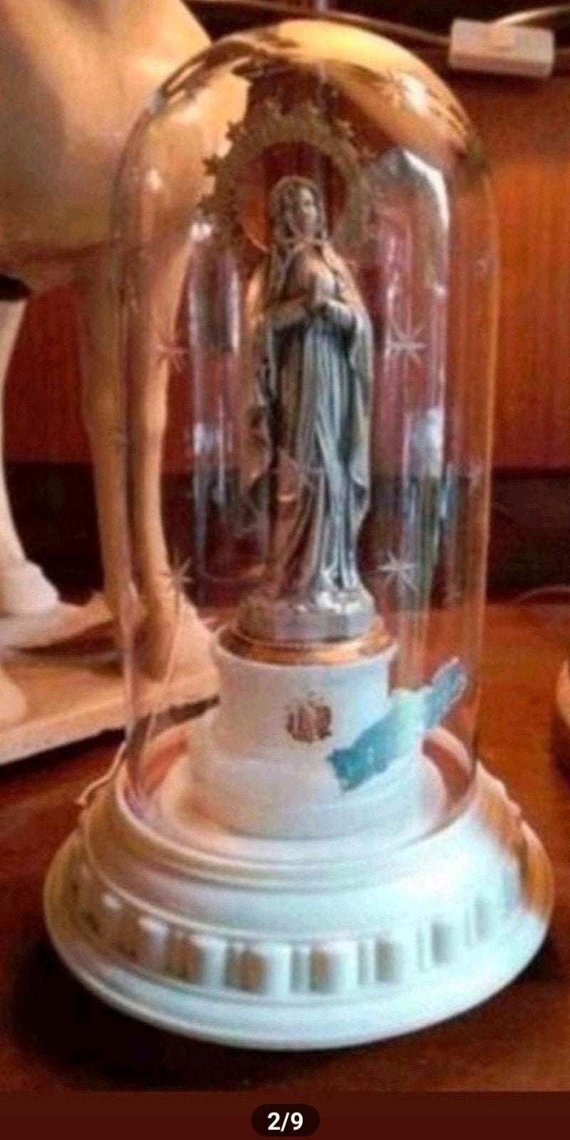 Maria beeld in glazen stolp - Souvenir de Lourdes, Antiek en Kunst, Ophalen of Verzenden