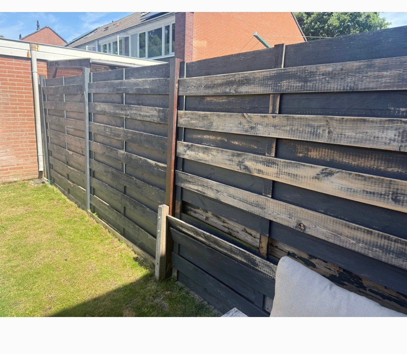 3 schutting delen + palen, Ophalen, 1 tot 2 meter, Minder dan 3 meter, Zo goed als nieuw