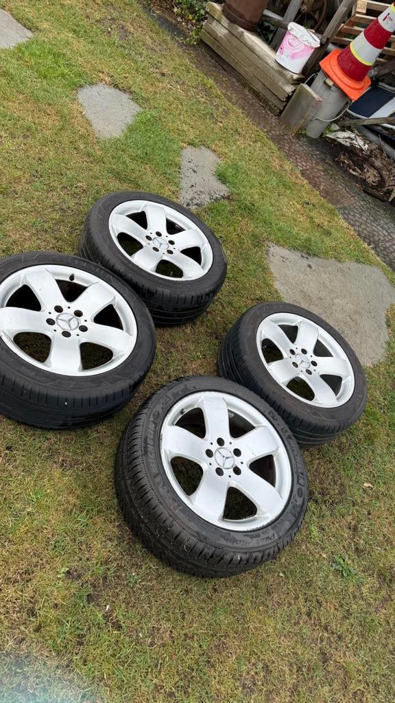 Mercedes aluminium velgen en band, Auto-onderdelen, Banden en Velgen, Ophalen, Banden en Velgen, 17 inch, Personenwagen