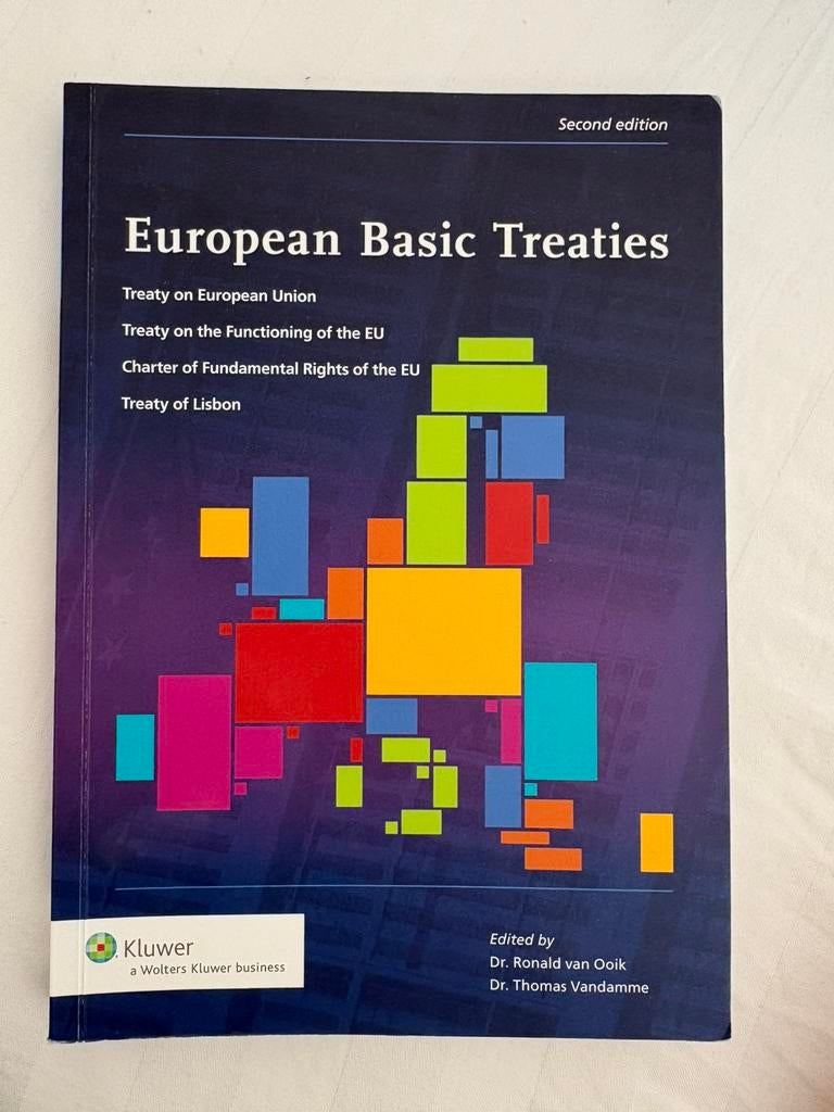 European Basic Treaties 2e editie, Verzenden, Beta, Zo goed als nieuw, HBO