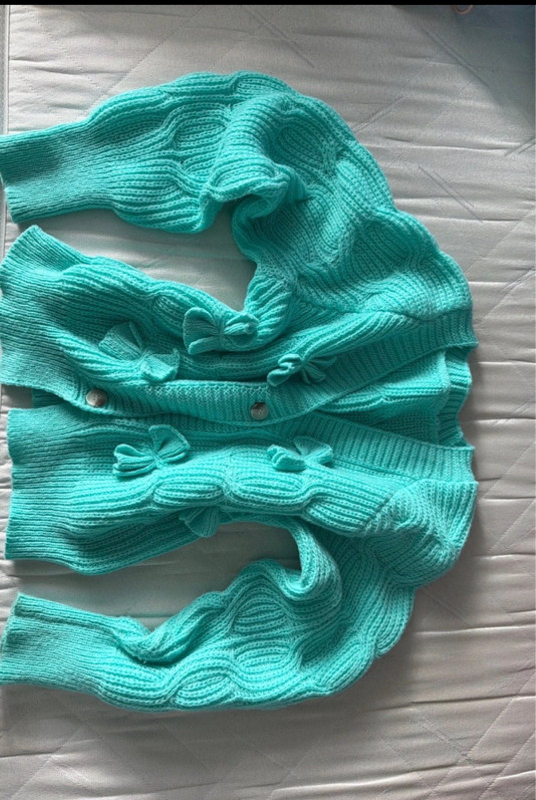 mintgroen gebreid vestje maat M, Kleding | Dames, Ophalen of Verzenden, Zo goed als nieuw, Maat 38/40 (M), Groen