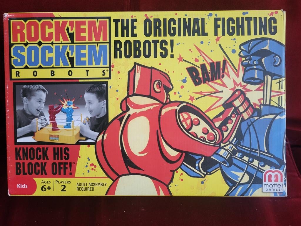 Rock 'Em Sock 'Em Robots spel, Een of twee spelers, Ophalen of Verzenden, Gebruikt, Mattel Games