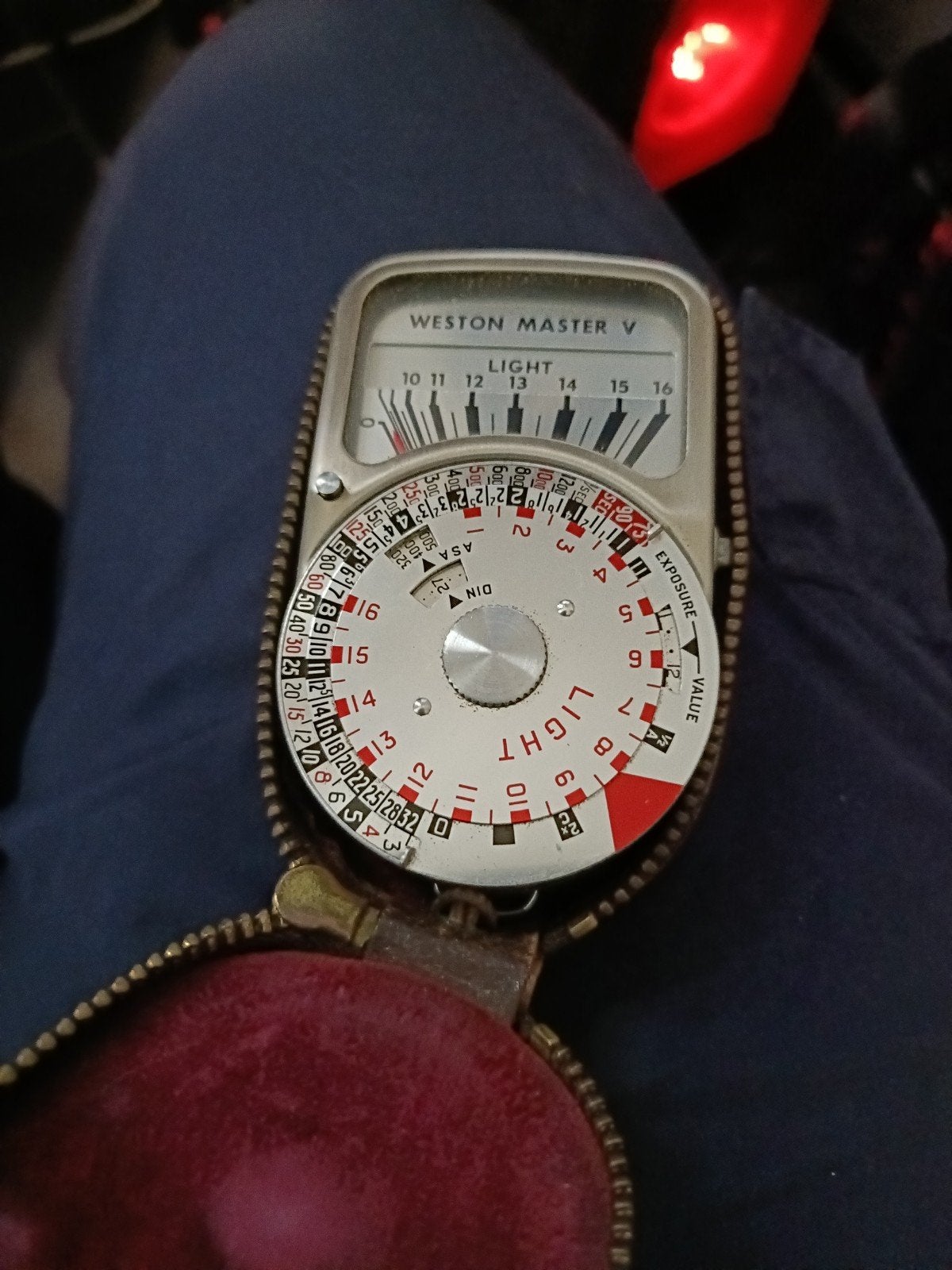 Vintage Sangamo Weston Master V Lichtmeter met hoes, Ophalen of Verzenden
