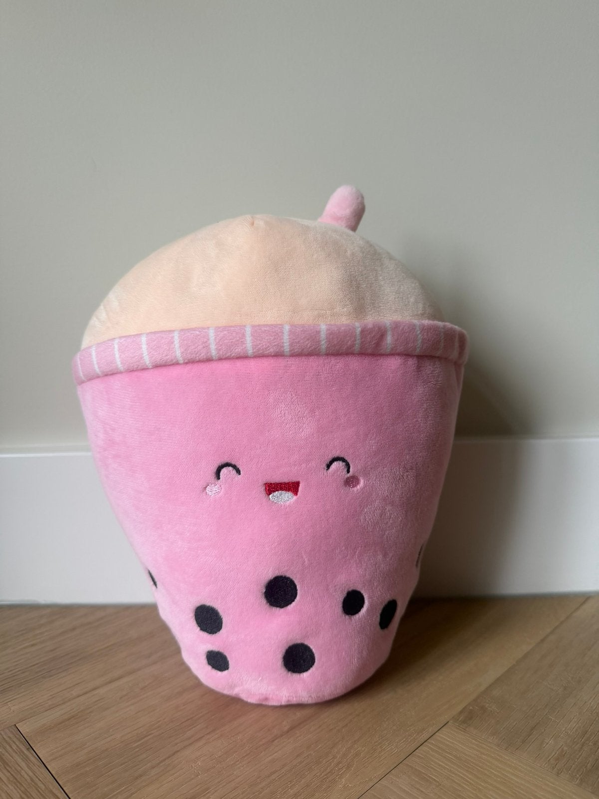 Knuffel, bubble tea model, roze, 18 cm, Ophalen of Verzenden, Zo goed als nieuw, Overige typen