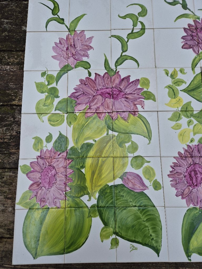 2x afbeelding bloemen 2x18 dunne losse tegels 15x15cm, Ophalen of Verzenden, Nieuw, Steen/keramiek