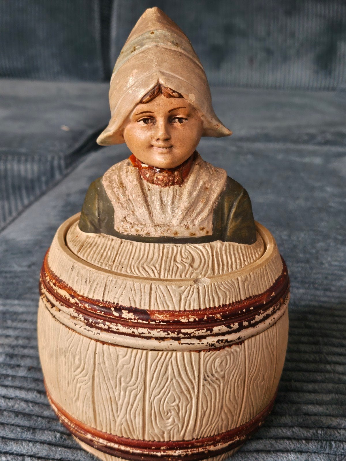 Antieke Johann Maresch Tabakspot met Boerinnetje ( 1863-19, Ophalen of Verzenden