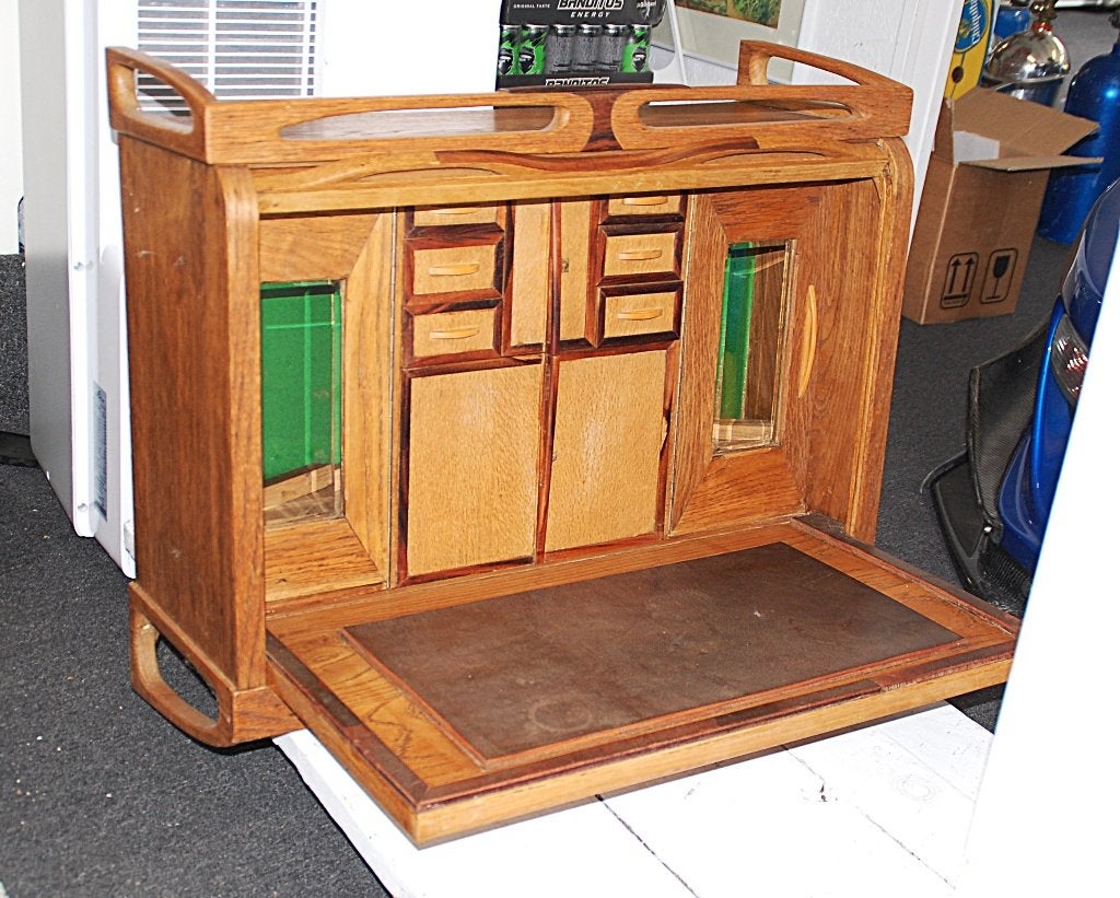 bureau/ Rol top secretaire met kluis./ Uniek/hangkast /kluis, Ophalen of Verzenden