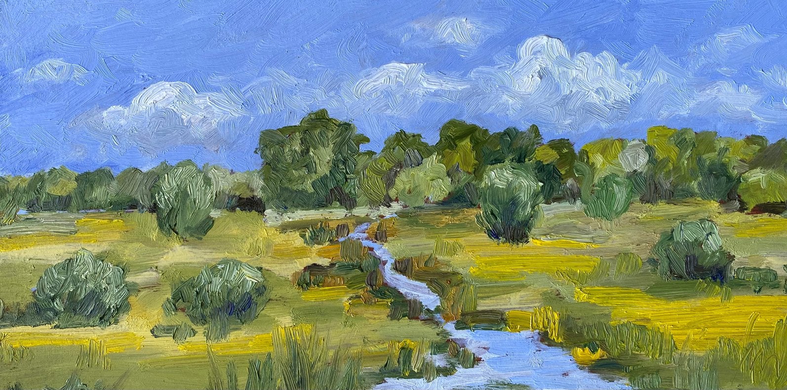 Olieverf / paneel. Drentse Aa, Antiek en Kunst, Ophalen of Verzenden