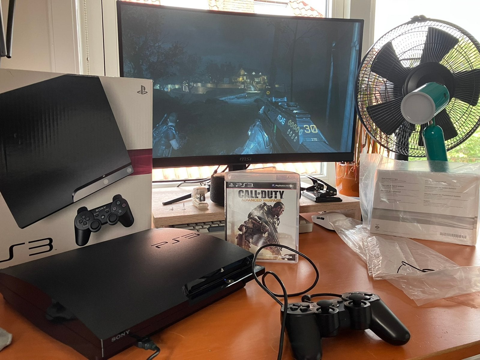 Ps3 slim met doos, kabels, instructies, controller en cod, Spelcomputers en Games, Ophalen of Verzenden, 120 GB, Met 1 controller