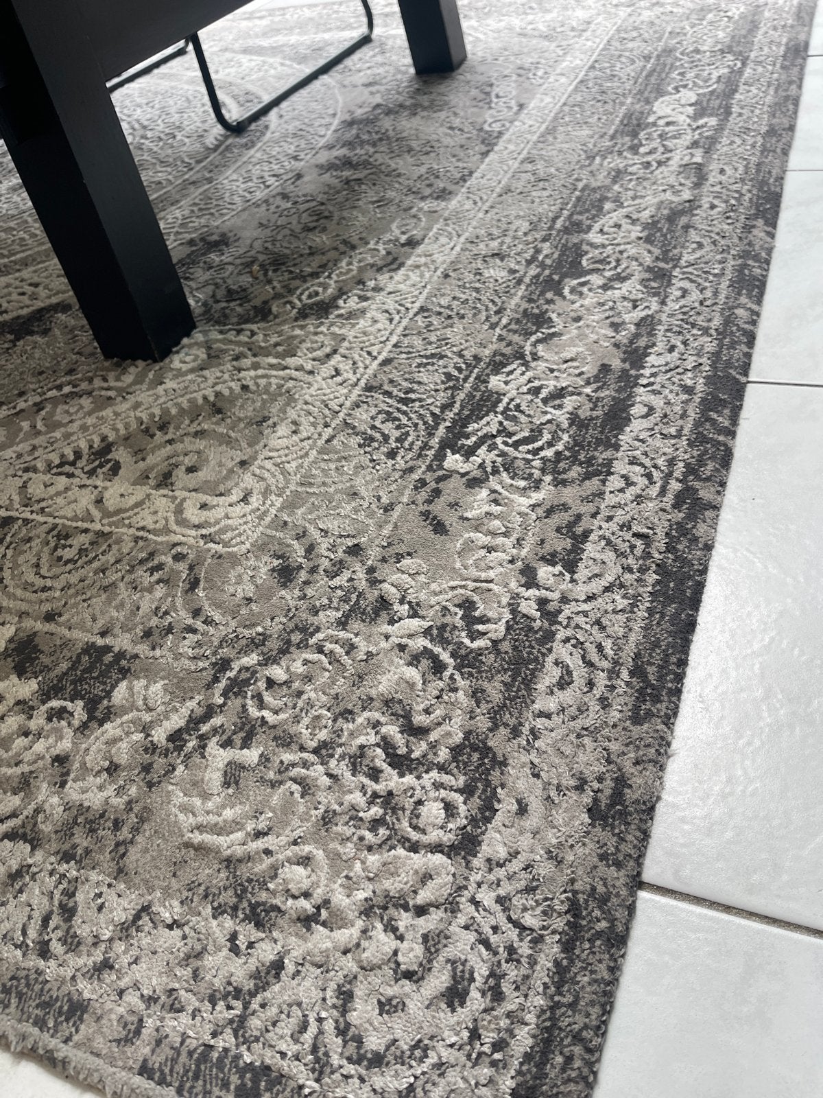 Modern grijs vloerkleed met patroon, Ophalen, 200 cm of meer, Zo goed als nieuw, 200 cm of meer