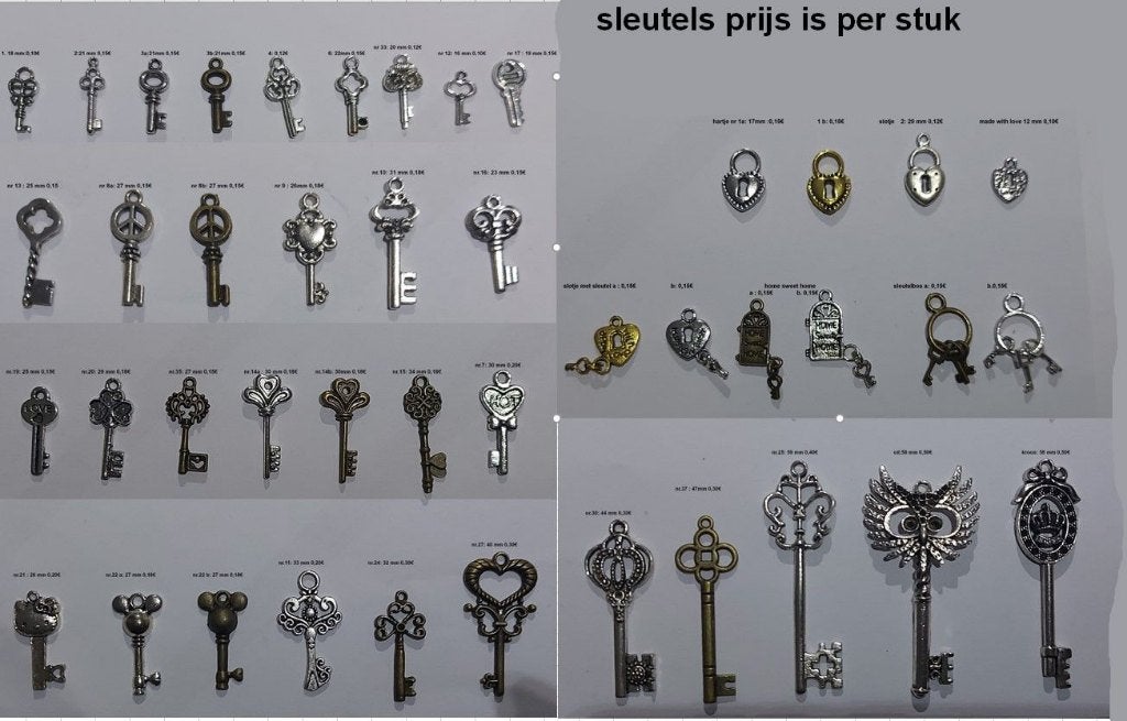 sleutel charms, Ophalen of Verzenden, Nieuw, Overige thema's, Overige typen