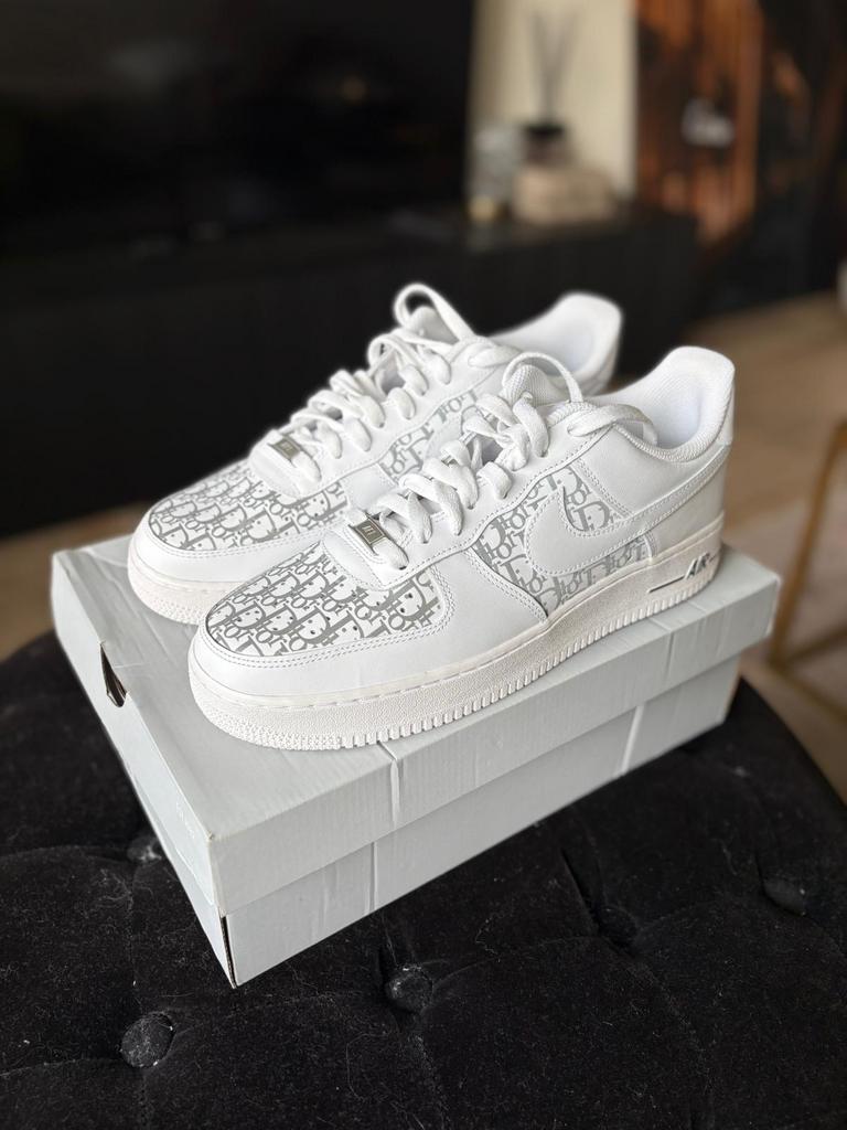 Nike Air Force 1 Low Dior Custom, Ophalen of Verzenden, Nieuw, Wit, Sneakers of Gympen