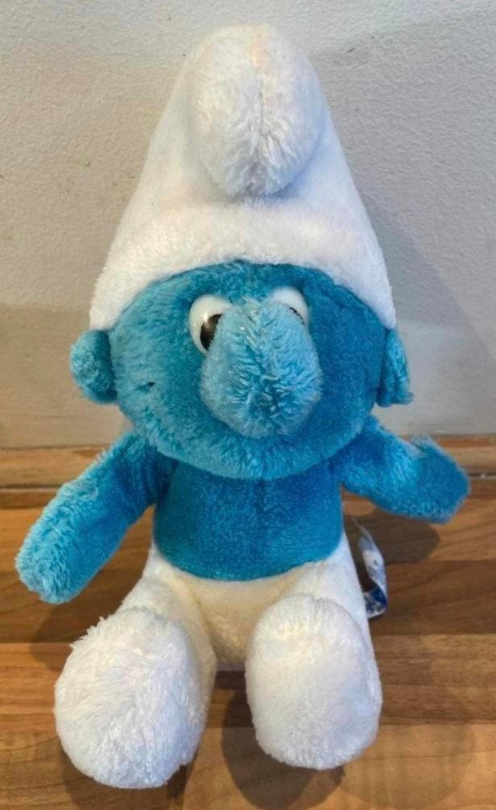 Pluche SMURF Peyo Wallace Berrie knuffel smurf uit 1958, Ophalen of Verzenden, Zo goed als nieuw, Overige Smurfen, Poppetje, Figuurtje of Knuffel