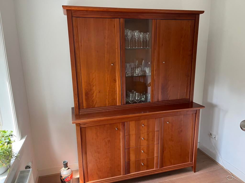 Buffetkast plus leren stoel, Huis en Inrichting, Kasten | Buffetkasten, Ophalen, Gebruikt, Met deur(en), 150 tot 200 cm