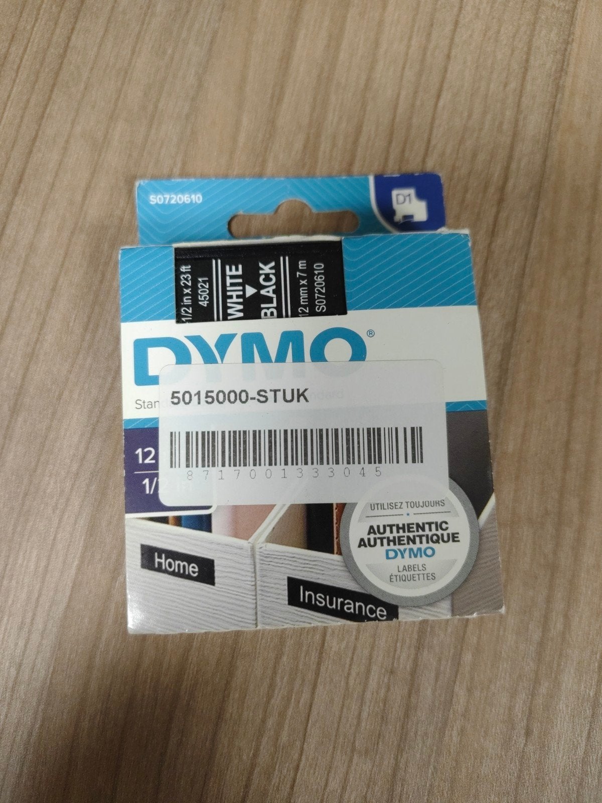 Dymo Standaard Label Tape Wit/Zwart 12mm x 7m (S0720610), Computers en Software, Ophalen of Verzenden