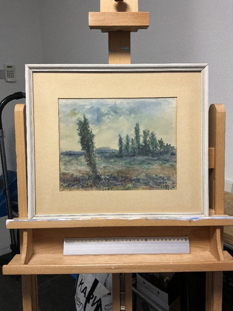 Schilderij van Wim Mulder, Landschap, Aquarel, Verzenden, Papier/karton