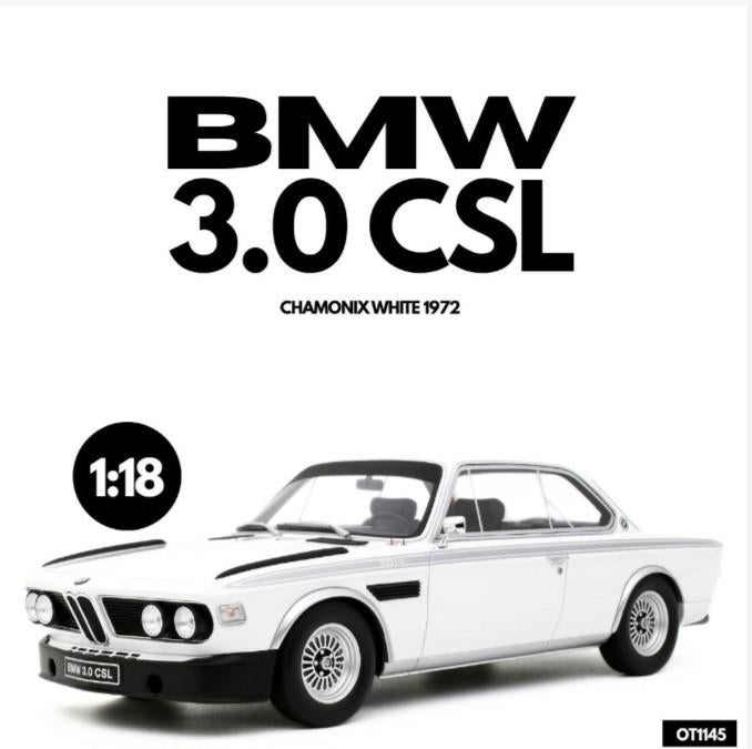 1:18 BMW 3.0 CSL uit 1972 Chamonix White Ottomobile, Hobby en Vrije tijd, Modelauto's | 1:18, Ophalen of Verzenden, Nieuw, Auto