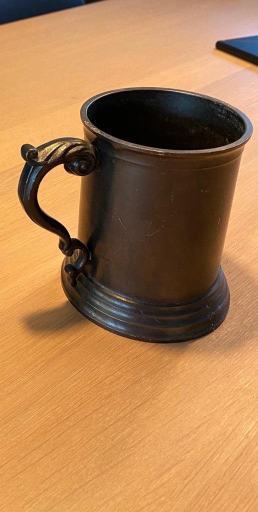 Antieke vintage tinnen beker., Ophalen of Verzenden