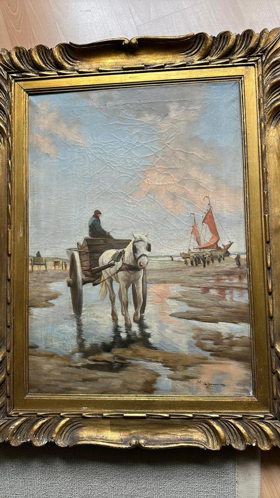 Schelpenkar op strand, Ophalen of Verzenden