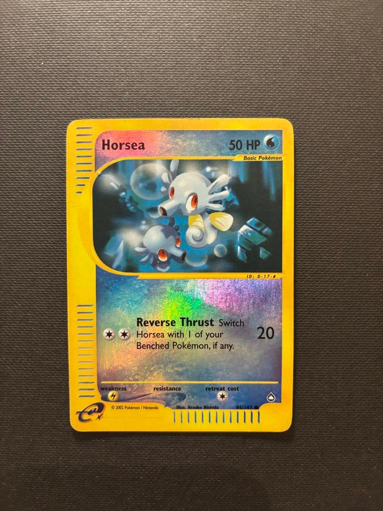 Pokémon Kaart Horsea D-17-# Reverse Thrust Switch, Ophalen of Verzenden, Zo goed als nieuw, Losse kaart, Foil