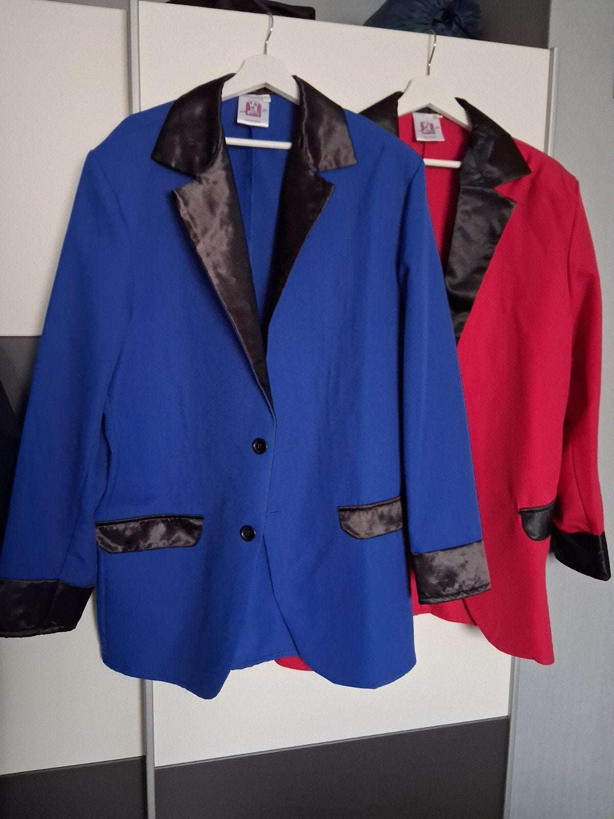 Set van 2 Colberts: Blauw & Rood met Zwarte Details, Ophalen, Zo goed als nieuw, Maat 46/48 (XL) of groter, Carnaval