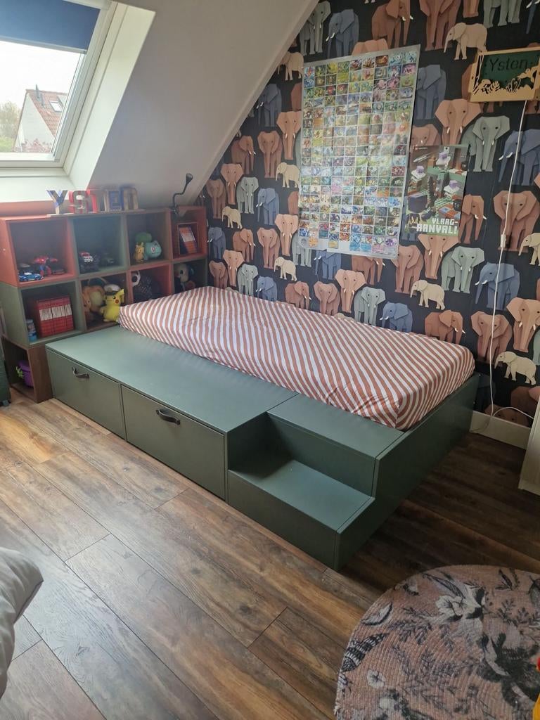 VT Wonen Stagebed Kind 80x200 met 2 lades, Gebruikt, Eenpersoons, Ophalen of Verzenden, 80 cm