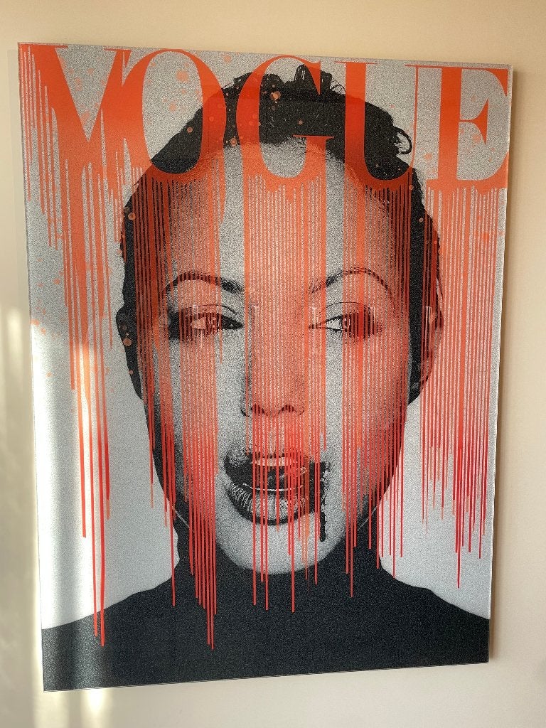 Plexiglas portret schilderij VOGUE 80x120 Angelina Jolie, Abstract, Kunststof, Gemengde techniek, Ophalen