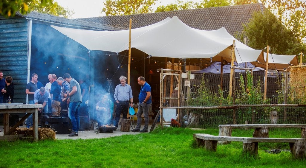 Stretchtent huren of kopen nieuw en gebruikt  handmade in NL, Overige typen, 6 meter of meer, Zo goed als nieuw, 2 meter of meer