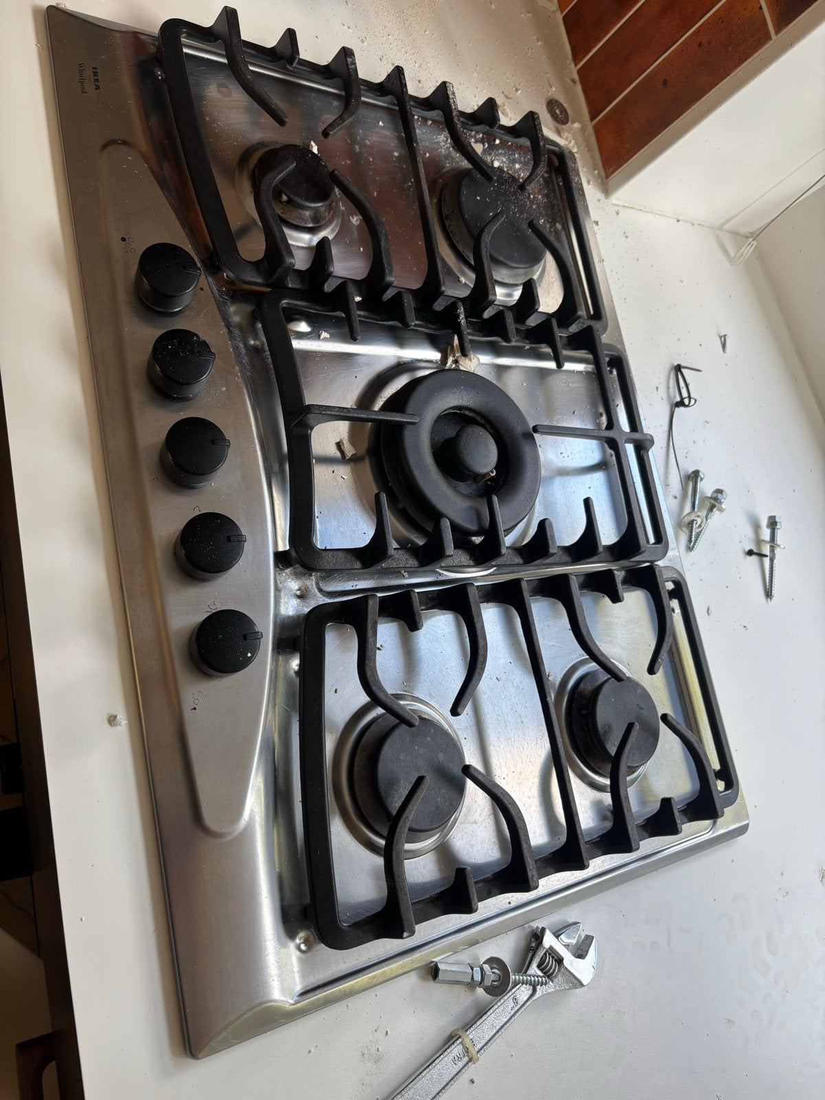 IKEA Whirlpool 4-pits gasfornuis (zelf demonteren), Gebruikt, Inbouw, Gas, 4 kookzones