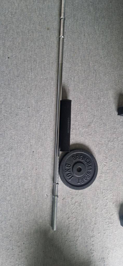 Barbell met barpad halterstang en 4x 10kg gietijzer schijven, Ophalen, Halterstangen