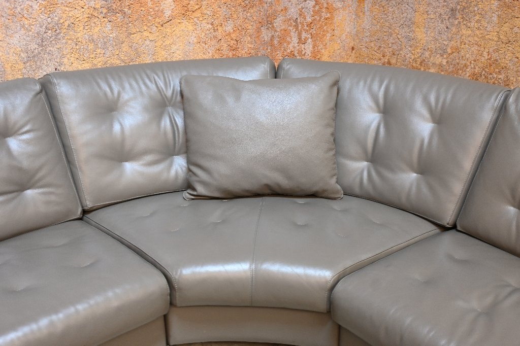 Als NIEUW! Leolux Cuno tuapekleurige leren design hoekbank, Leolux, Leolux, 100 tot 125 cm, Hoekbank