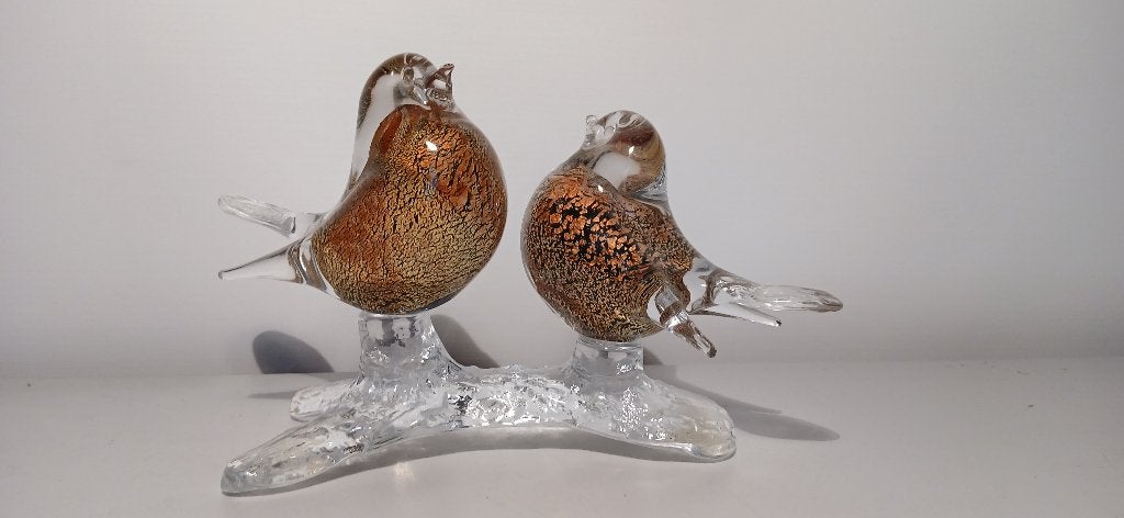 Oud Vintage Kristalglas Kunst Vogel Beeld Handgemaakt Zweden, Antiek en Kunst, Glas, Minder dan 20 cm, Gemerkt, Ophalen of Verzenden