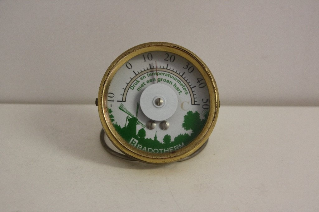 Vintage binnenthermometer op standaard., Binnenthermometer, Ophalen of Verzenden