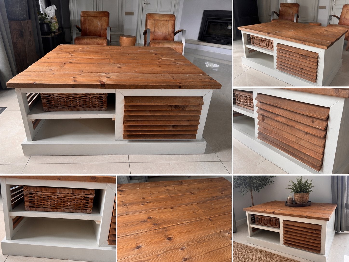 Landelijke salontafel Charlotte van Oldambt 120x120cm, Huis en Inrichting, Ophalen, Vierkant, Landelijk, Overige houtsoorten