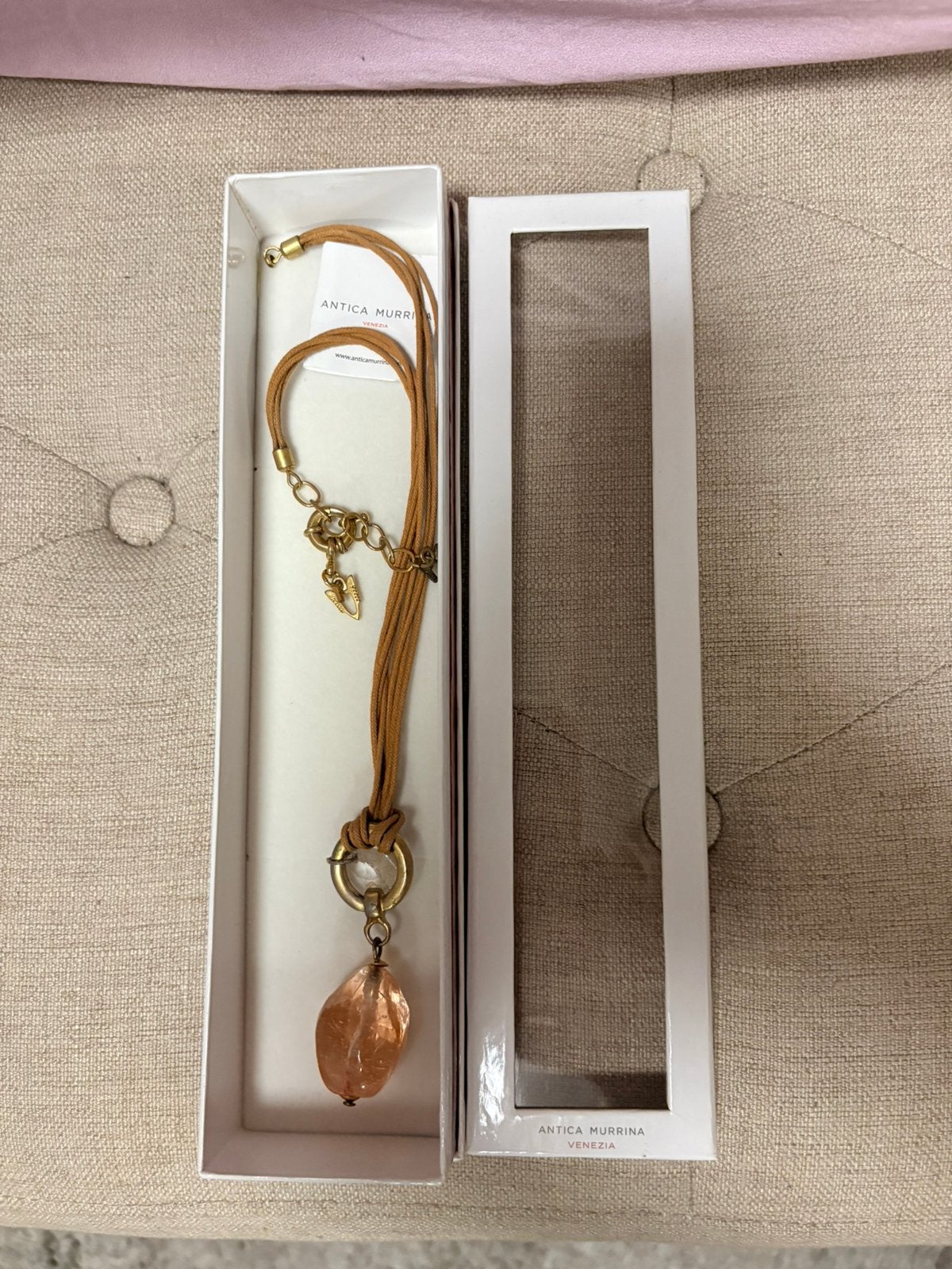 Antica murrina collier  peach, Ophalen of Verzenden, Zo goed als nieuw