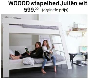Moderne witte stapelbed, Kinderen en Baby's, Kinderkamer | Stapelbedden en Hoogslapers, Ophalen, Zo goed als nieuw, Stapelbed