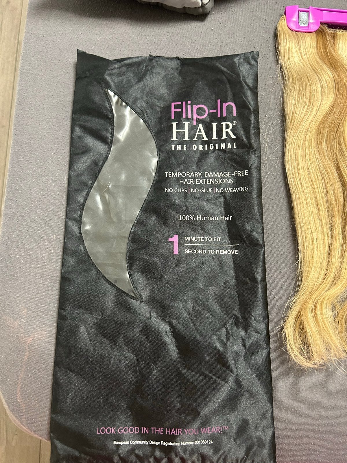 Flip-In Hair Extensions 100% Human Hair 45cm, Ophalen of Verzenden, Zo goed als nieuw, Pruik of Haarverlenging