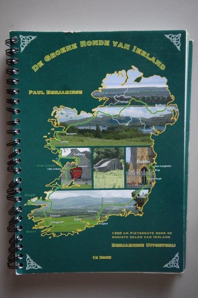 Fietsgids De groene ronde van Ierland Benjamins, Boeken, Reisgidsen, Overige merken, Paul Benjaminse, Fiets- of Wandelgids, Europa
